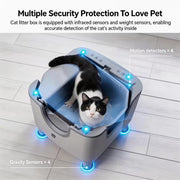 2026 New Nestpawly M07 Self-Cleaning Litter Box - Open-Top Automatic Cat Litter Box with Odor Control, Safety Features, And Easy Maintenance, Without Battery