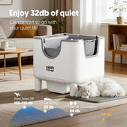 2026 New Nestpawly M07 Self-Cleaning Litter Box - Open-Top Automatic Cat Litter Box with Odor Control, Safety Features, And Easy Maintenance, Without Battery